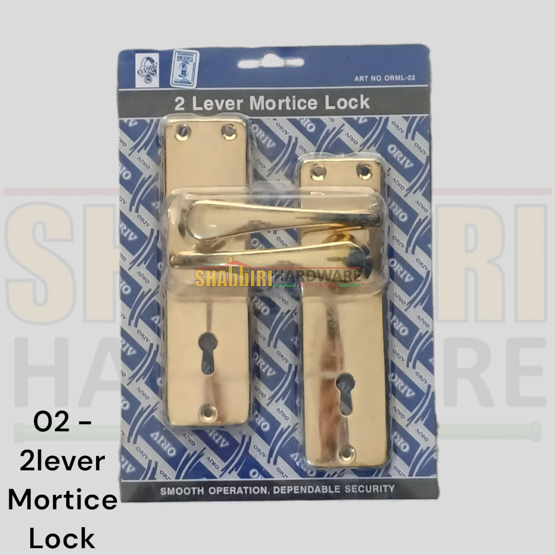 ORIV 2L MORTICE LOCK - BRASS HANDLE