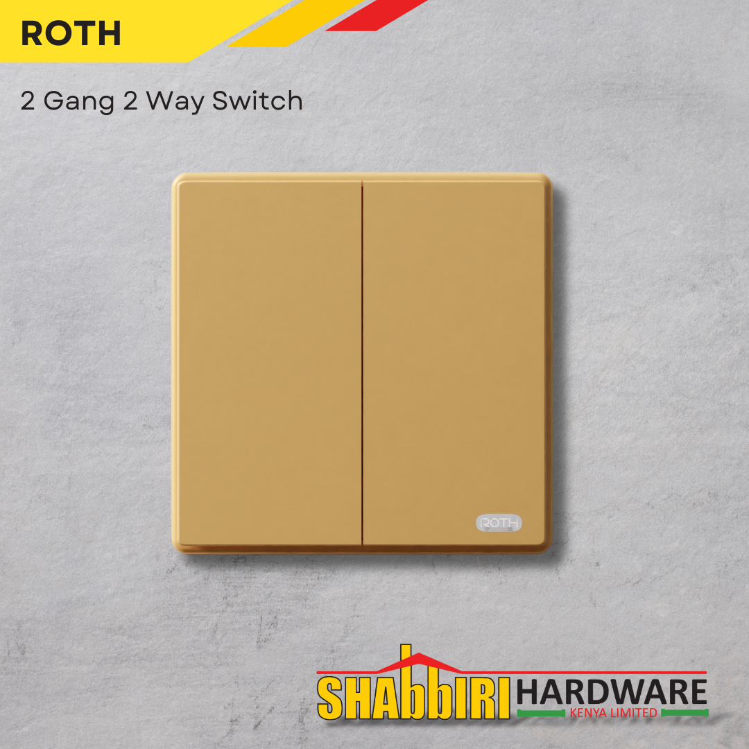MODERN 2 GANG 2 WAY SWITCH - GOLD