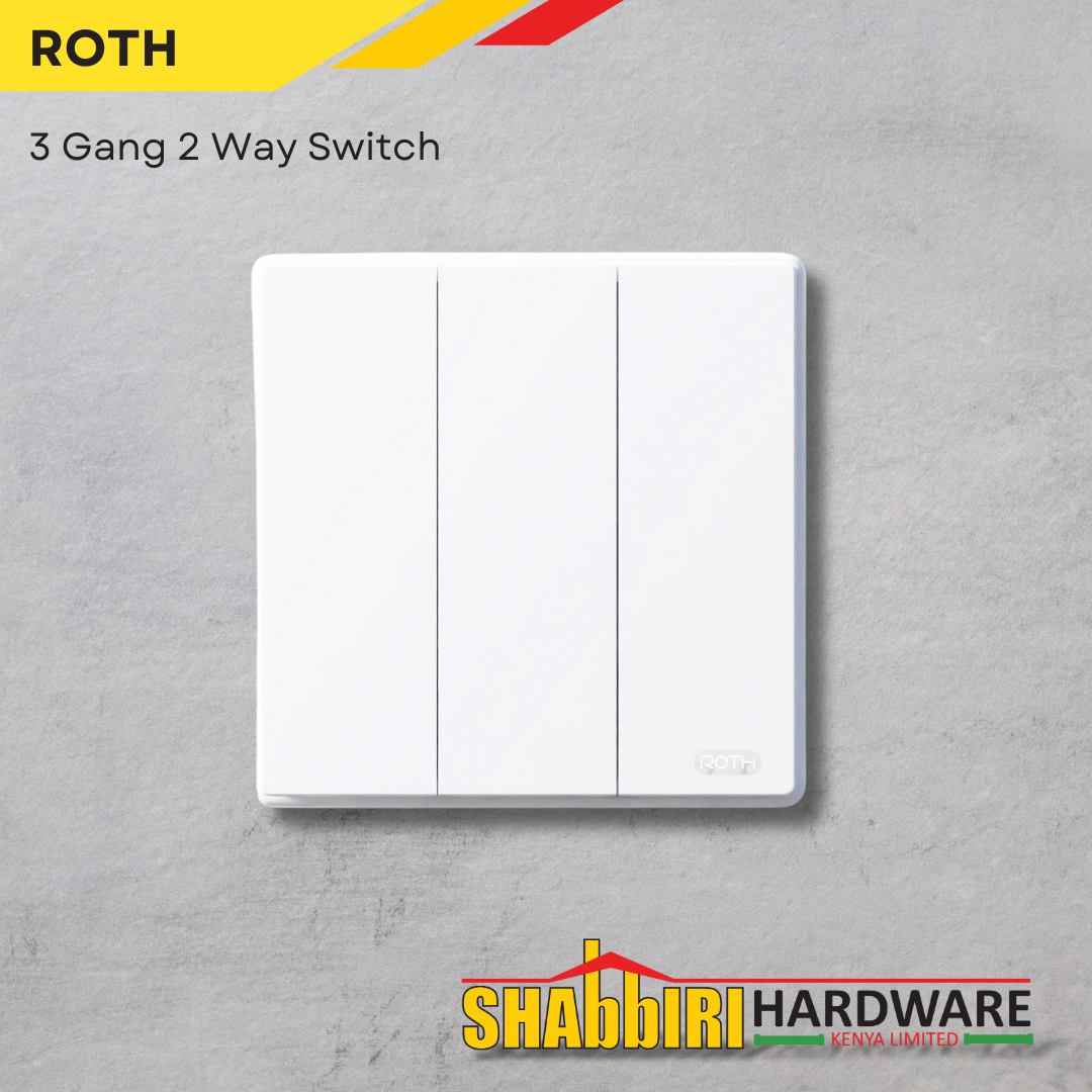 MODERN 3 GANG 2 WAY SWITCH - WHITE