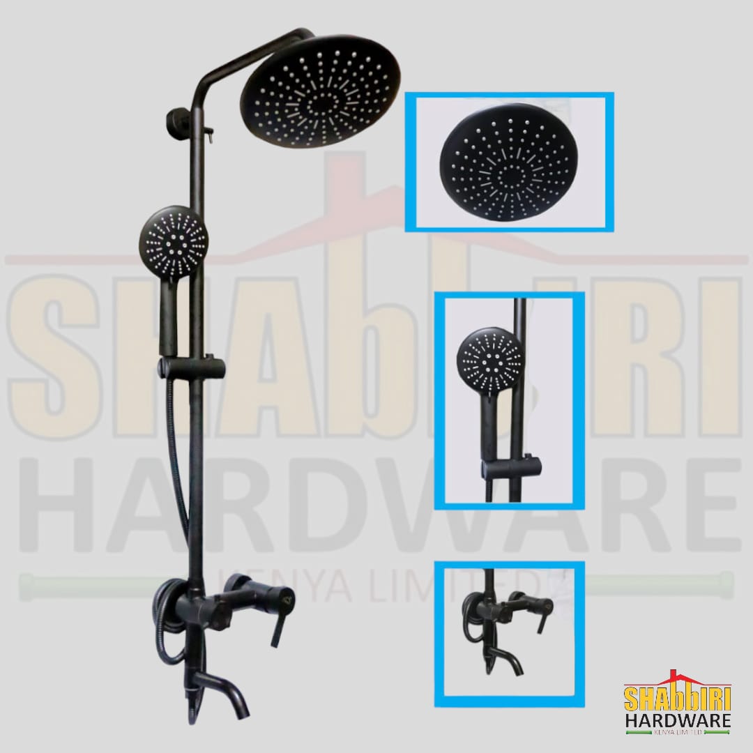 3 WAY BLACK SHOWER SET (SS304)