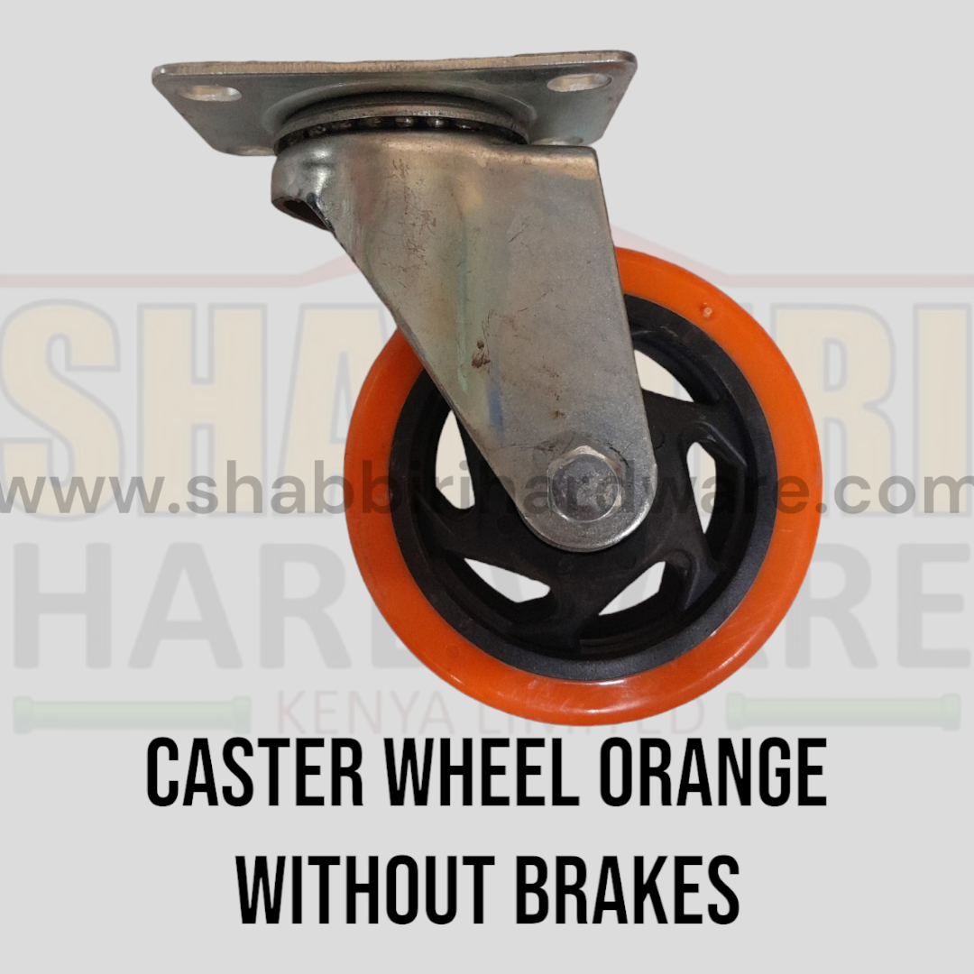 CASTER WHEEL 4" ORANGE WITHOUT BRAKES