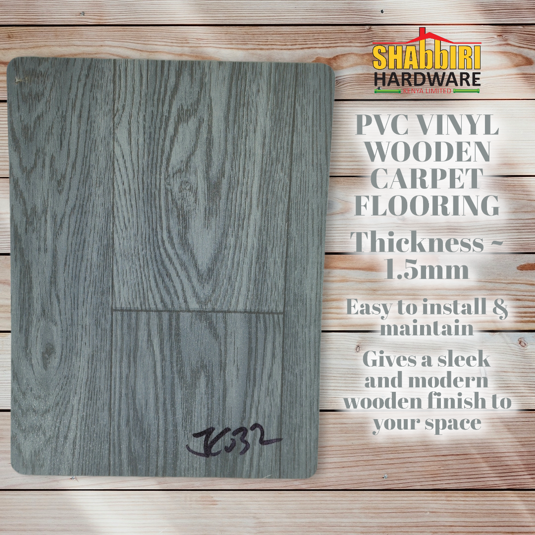 PVC VINYL FLOOR CARPET - GREY