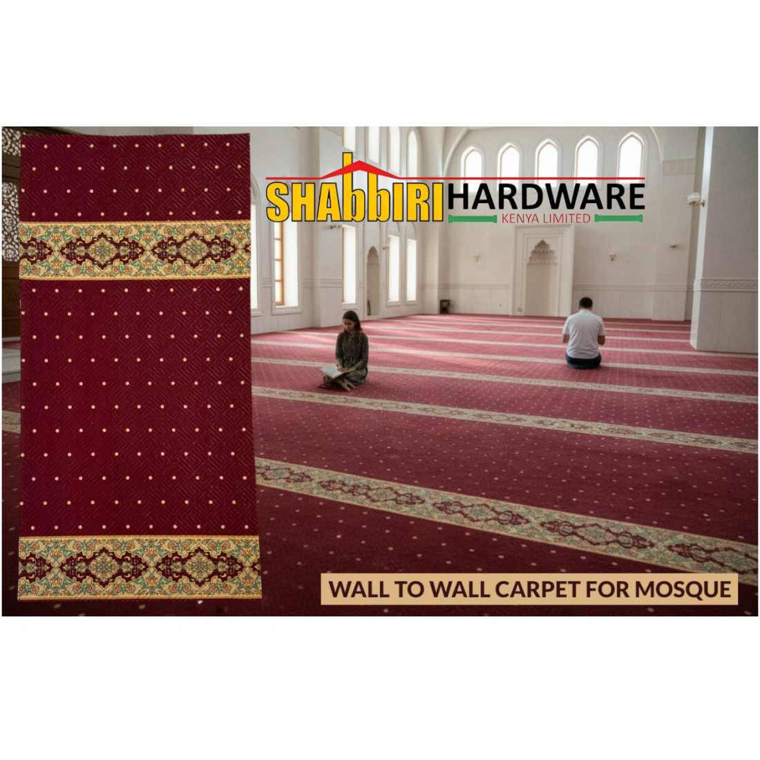 Premium Mosque Wall-to-Wall Carpet – Masjid Prayer Carpet Flooring