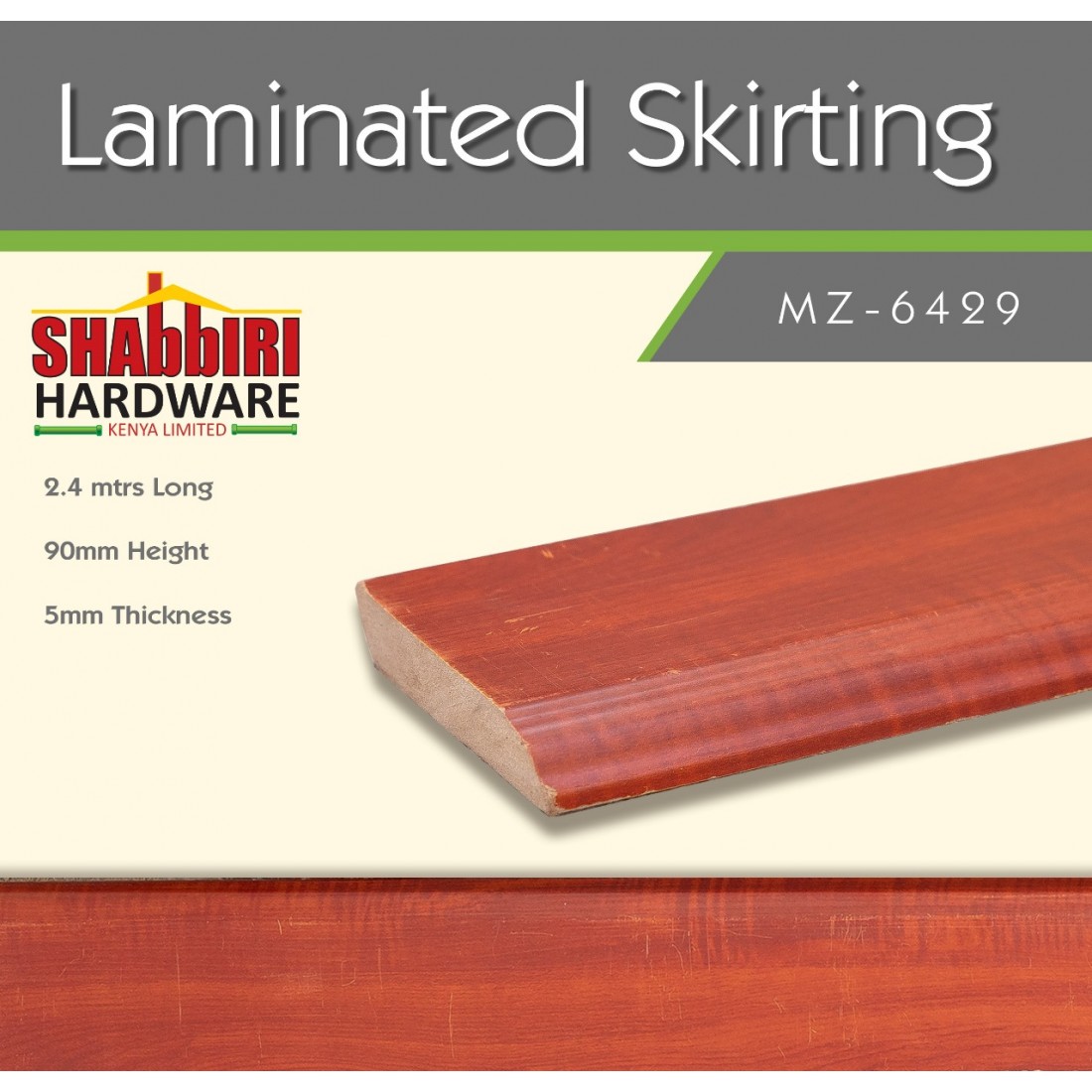 LAMINATED SKIRTING MZ6429  2.4 MTRS LENGTH