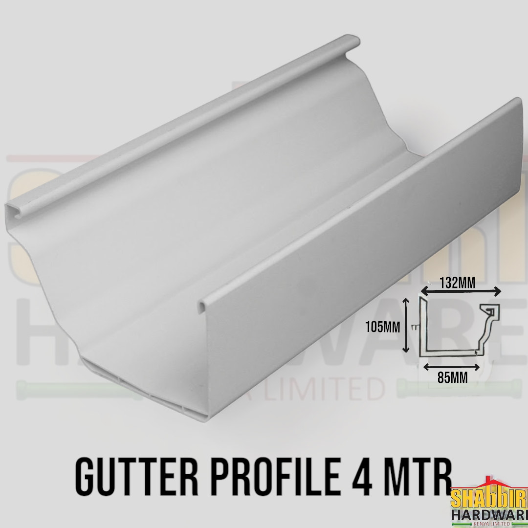 SQUARE GUTTER 4 MTR PROFILE - WHITE