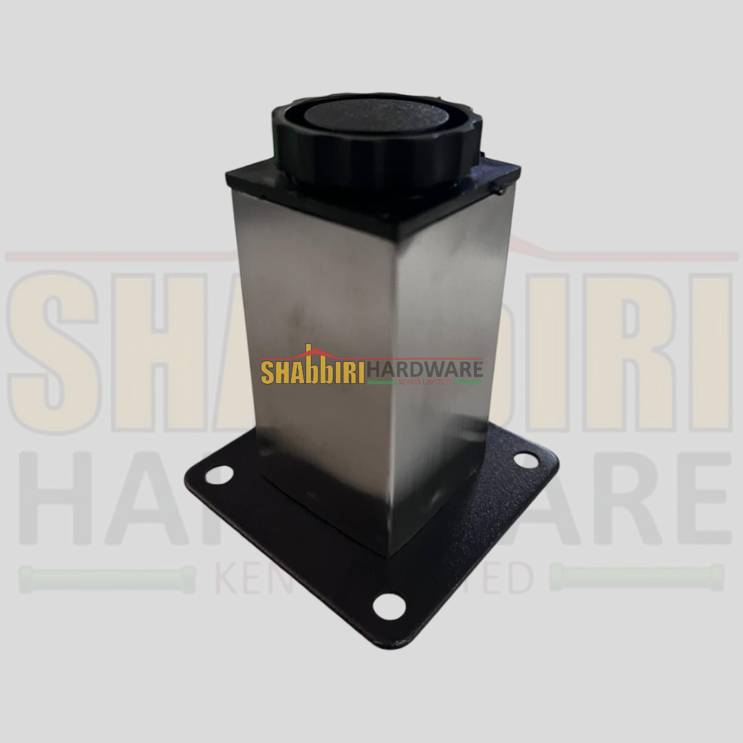 ADJUSTABLE SQUARE SOFA PLINTH LEG - 80MM