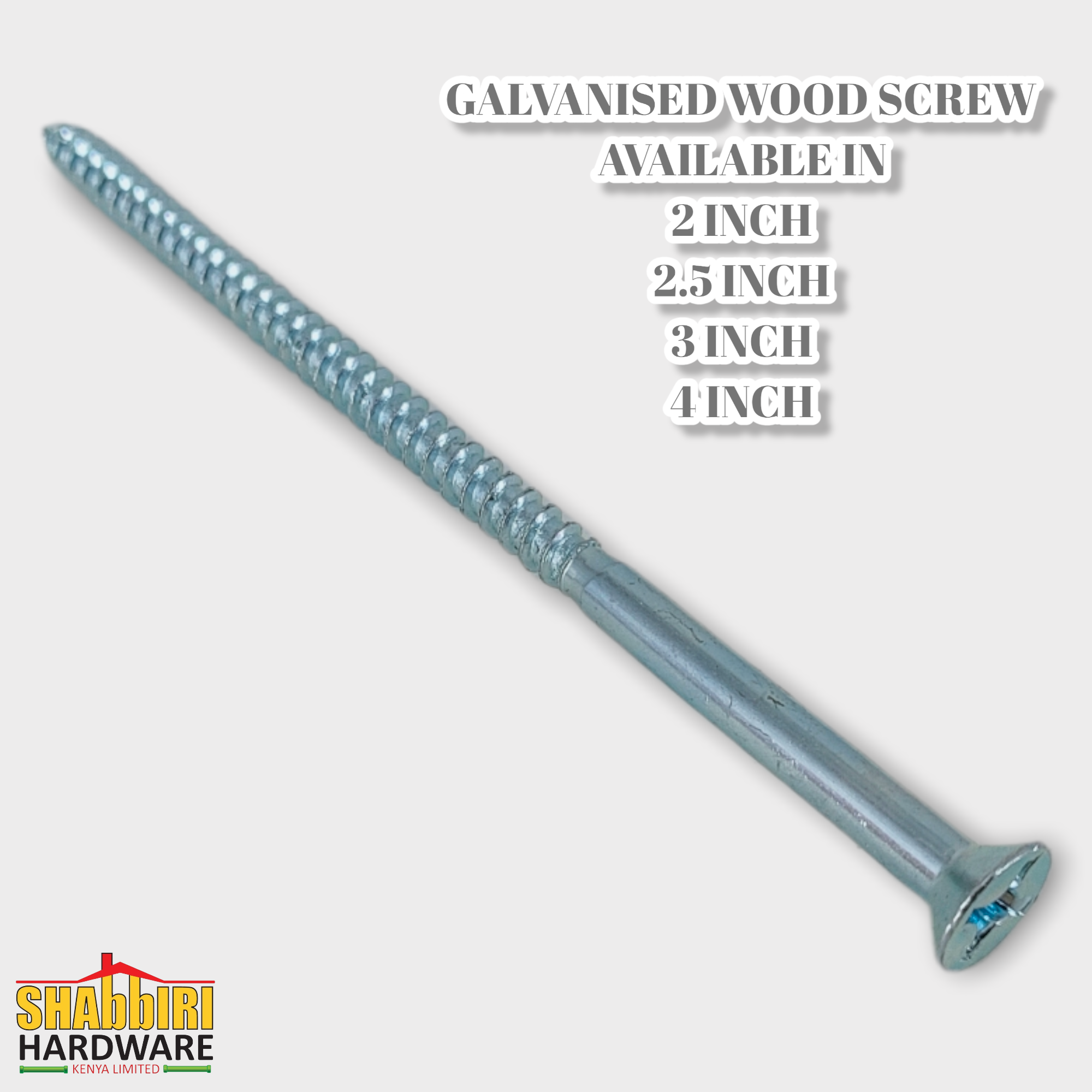 GALVANIZED WOODSCREW  2"X10 (100PCS/PKT)